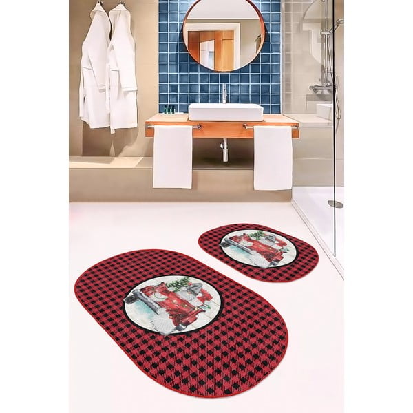 Set di tappetini per il bagno rossi/neri 2 pz 60x100 cm Full Ride – Mila Home-image-2