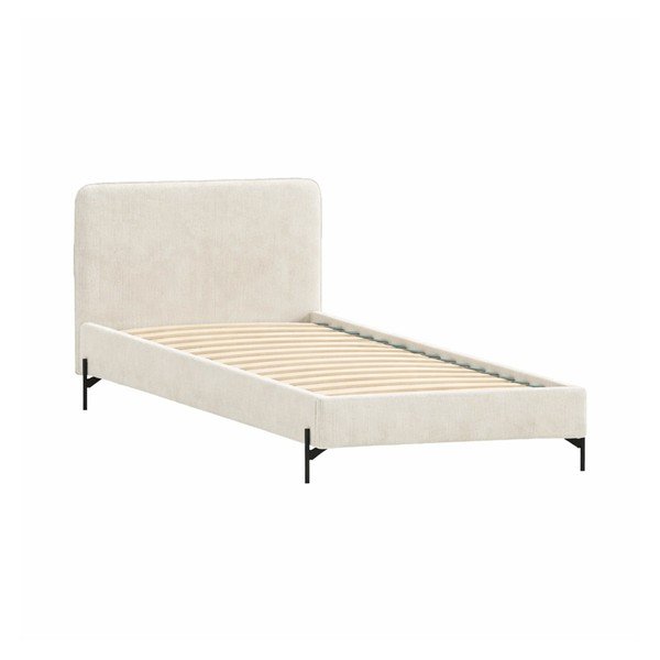Letto singolo imbottito beige con griglia 90x200 cm Barker - Ropez