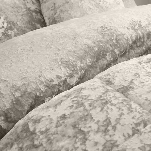 Biancheria da letto estesa in velluto beige per letto matrimoniale 230x220 cm Crushed - Catherine Lansfield-image-3