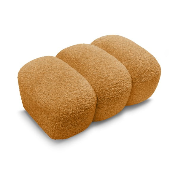 Poggiapiedi color senape con rivestimento in bouclé Hippolyte – Bobochic Paris-image-4