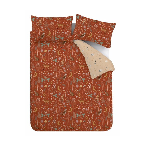 Set copripiumino e federa color mattone per letto singolo 135x200 cm Enchanted Twilight Animals – Catherine Lansfield