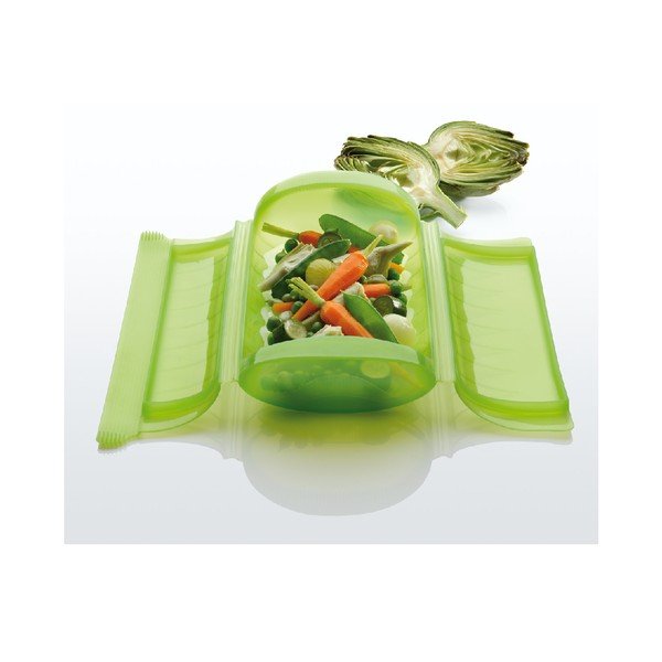 Contenitore in silicone verde con vassoio per la cottura a vapore Steam Case - Lékué-image-3