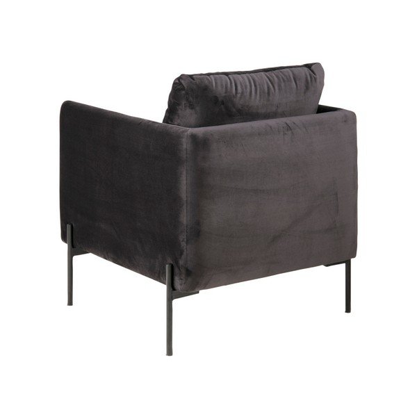 Poltrona in velluto nero antracite Kingsley - Actona-image-2