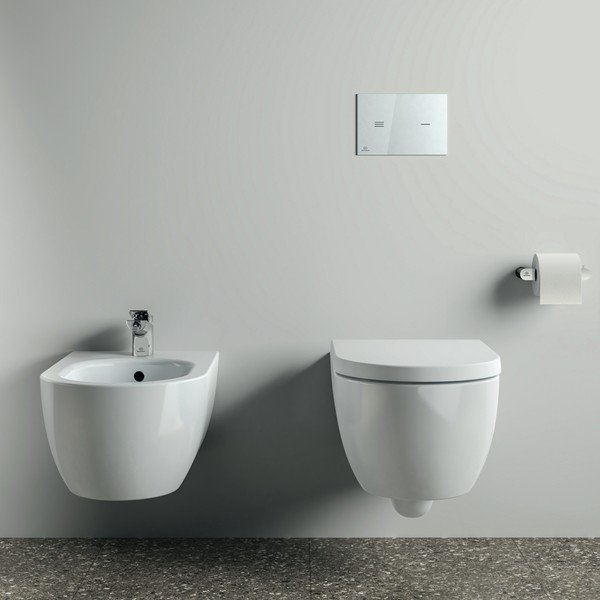 Porta carta igienica da parete in metallo argento lucido Conca - Ideal Standard-image-1