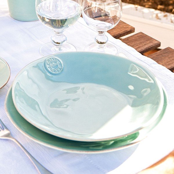 Piatto fondo in gres turchese , ⌀ 25 cm Nova - Costa Nova-image-1