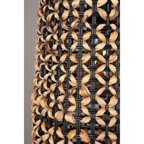 Lampadario con paralume in giacinto d'acqua nero e naturale ø 20 cm Hyacint - Dutchbone-image-3