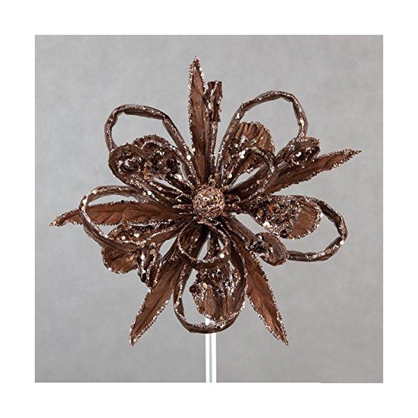 Decorazione natalizia in plastica marrone a forma di fiore di Natu - DecoKing