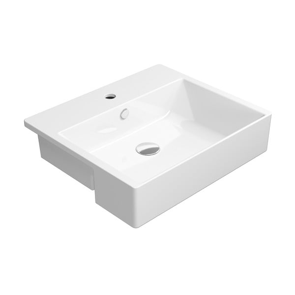 Lavabo bianco in ceramica 55x47 cm Kube X – Sapho