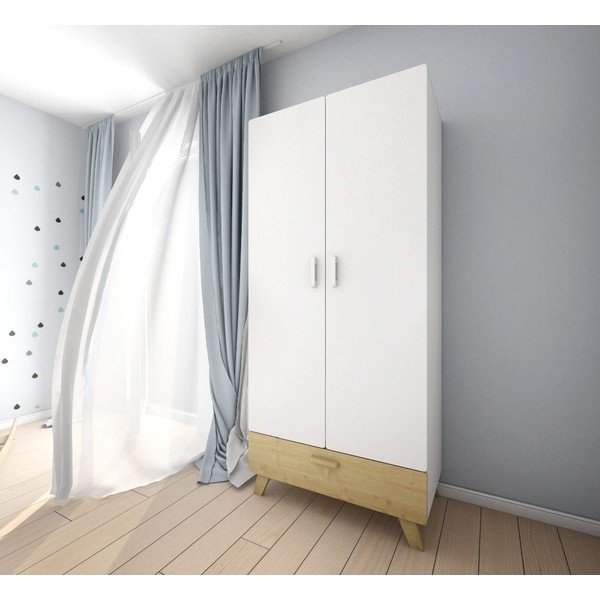 Armadio bianco a due ante Hoppa - BELLAMY-image-1