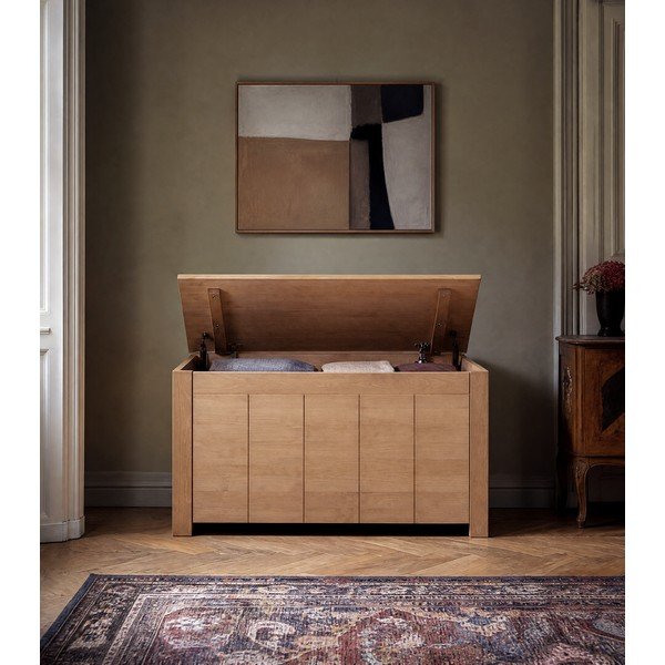 Cassapanca in legno di pino di colore naturale 100x45 cm Bertram - Støraa-image-3