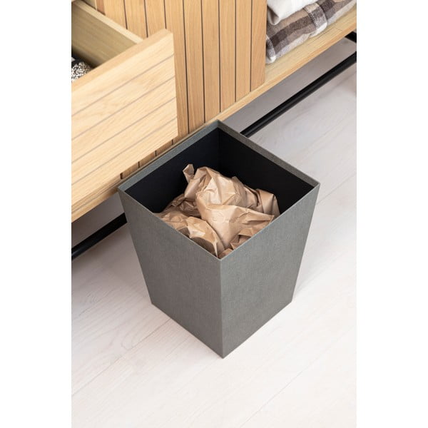 Cestino per la spazzatura grigio Sofia Canvas Paper Laminate – Bigso-image-2