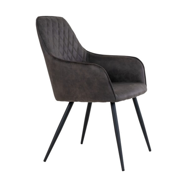 Set di sedie da pranzo grigio scuro in imbottito 2 pz Harbo – House Nordic-image-2