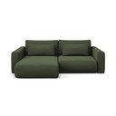 Divano angolare color kaki allungabile/con contenitore (con penisola a sinistra/con chaise lounge) Kapua – Makamii