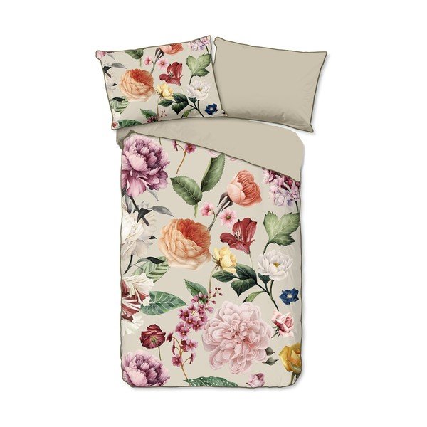 Biancheria da letto singola in cotone sateen beige 140x200 cm - Descanso