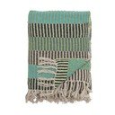 Coperta verde/blu in cotone riciclato 130x160 cm Isnel – Bloomingville