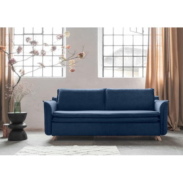 Divano in velluto blu scuro 225 cm Charming Charlie - Miuform-image-1