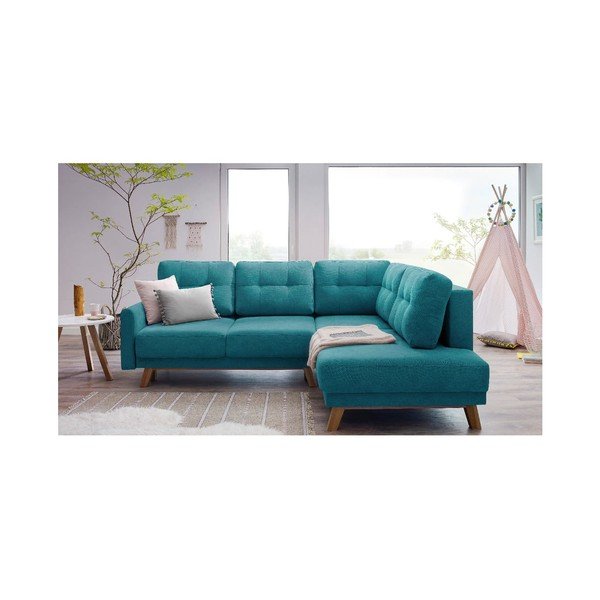 Divano letto turchese Balio, angolo destro, 244 cm - Bobochic Paris-image-4