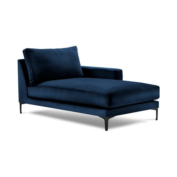 Poltrona lounge in velluto blu navy, angolo destro Harmony - Kooko Home