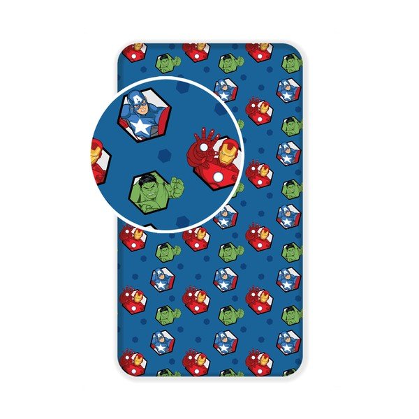 Lenzuolo di cotone per bambini, 90 x 200 cm Avengers - Jerry Fabrics