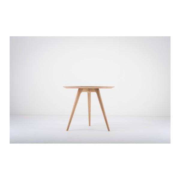 Tavolino in legno di quercia con piano nero , ⌀ 45 cm Arp - Gazzda-image-4