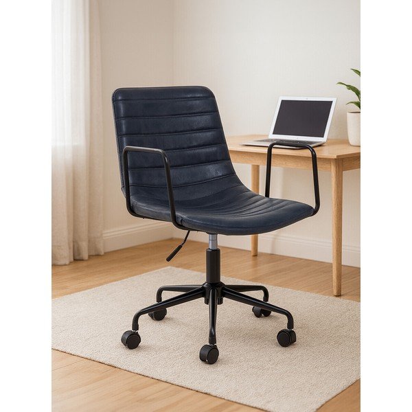 Sedia da ufficio grigio scuro in similpelle Forbes – Premier Housewares-image-1