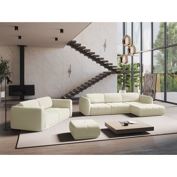 Divano bianco 210 cm Hoku – Makamii-image-1