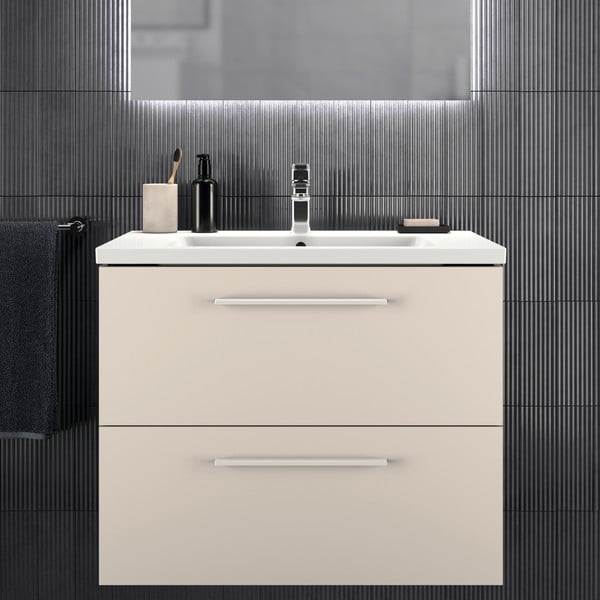 Mobile per lavabo beige a sospensione 80x63 cm i.Life B - Ideal Standard-image-1