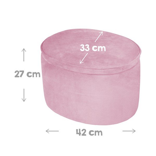 Pouf per bambini in velluto rosa chiaro Lil Sofa - Roba-image-4