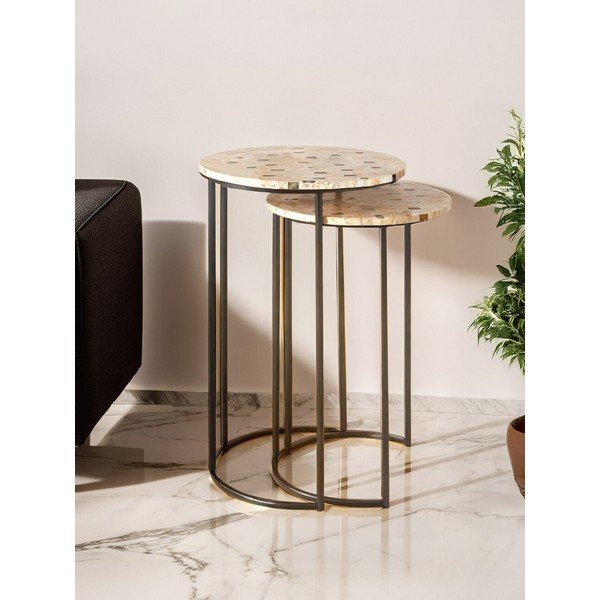 Set di tavolini rotondi 2 pz ø 38 cm Halle – Premier Housewares-image-1