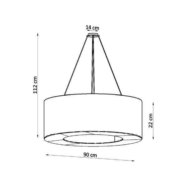Lampada a sospensione bianca con paralume in tessuto ø 90 cm Galata - Sollux-image-4