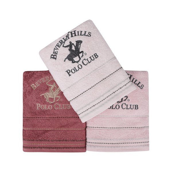 Set di 3 asciugamani rosa, 90 x 50 cm - Unknown-image-1