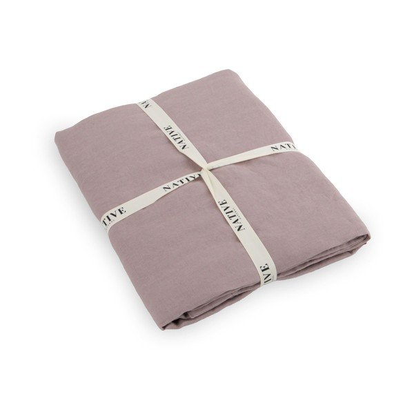 Set copripiumino e federa rosa polveroso in lino per letto singolo 135x200 cm Blush – Native Natural-image-3