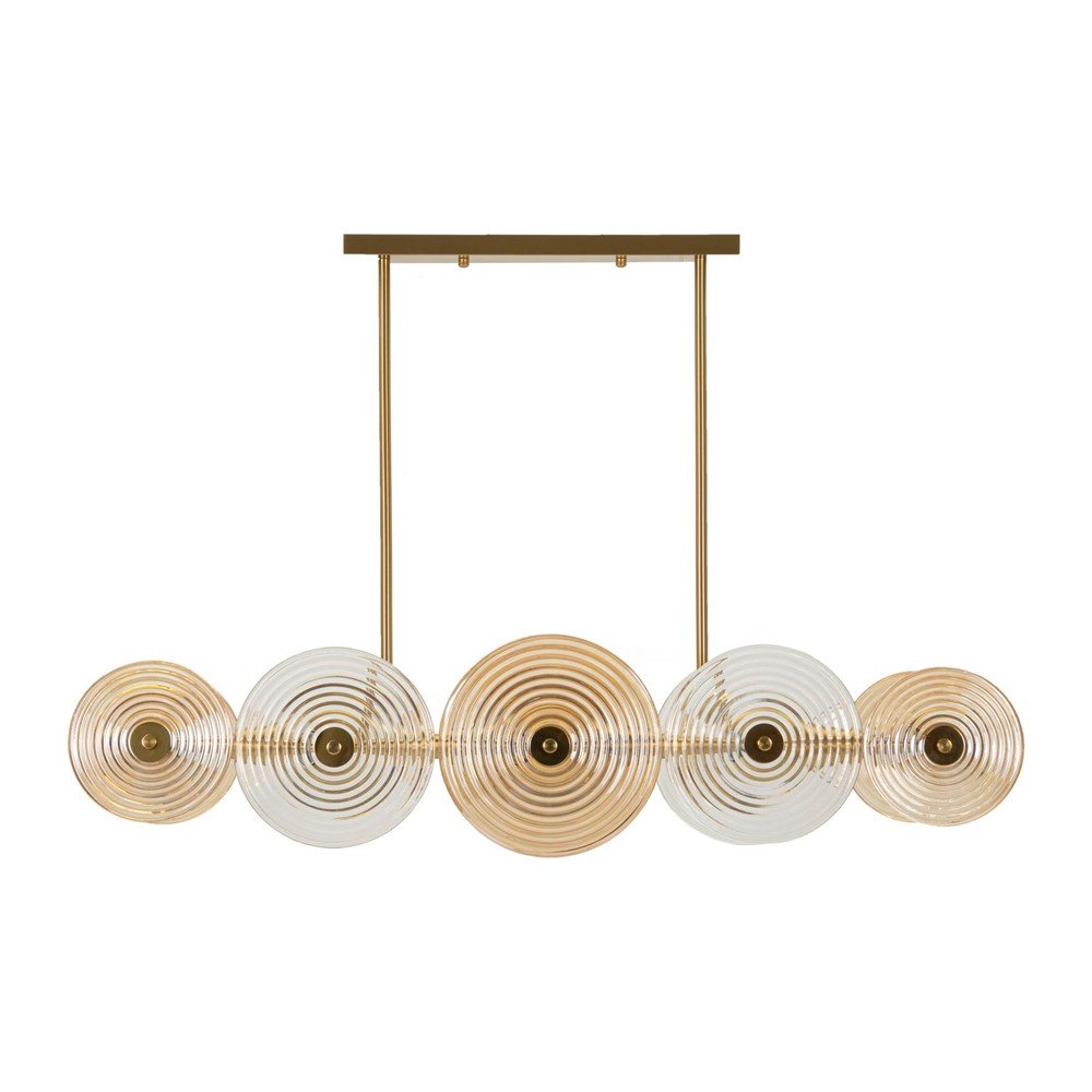 Lampadario dorato con paralume in vetro Venice – Mauro Ferretti | Lampadari