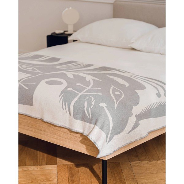 Coperta grigio chiaro 165x200 cm Lino – noo.ma-image-3