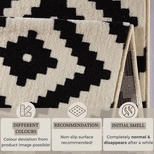 Tappeto crema e nero Hamla , 80 x 150 cm Diamond - Hanse Home-image-4