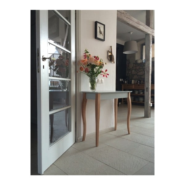 Consolle grigio scuro Tavolino da toilette 105 x 74 cm - Ragaba-image-2