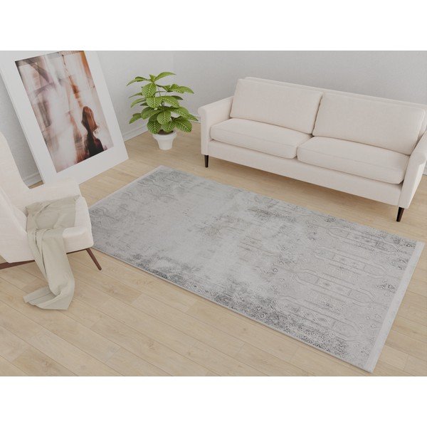 Tappeto lavabile grigio chiaro 160x230 cm Gri - Vitaus-image-1