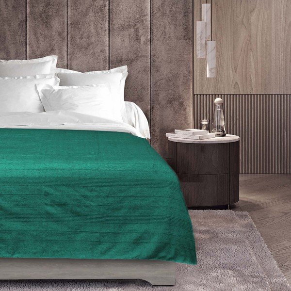 Copriletto color foglia di tè 180x220 cm Lucile – douceur d'intérieur-image-1