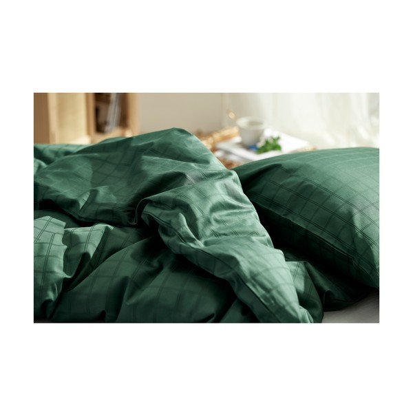 Biancheria da letto singola damascata verde scuro 140x200 cm Clear - Södahl-image-3