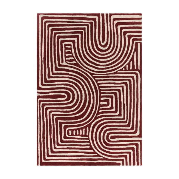 Tappeto in lana bordeaux tessuto a mano 200x290 cm Reef - Asiatic Carpets