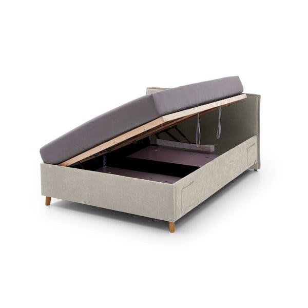 Letto da bambini beige imbottito con contenitore con rete inclusa 120x200 cm Fun – Meise Möbel-image-2