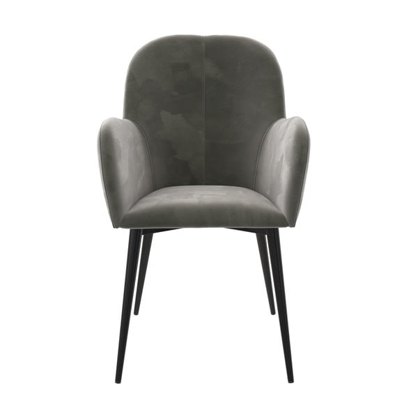 Sedia da pranzo grigia in imbottito Fitz – Støraa-image-1