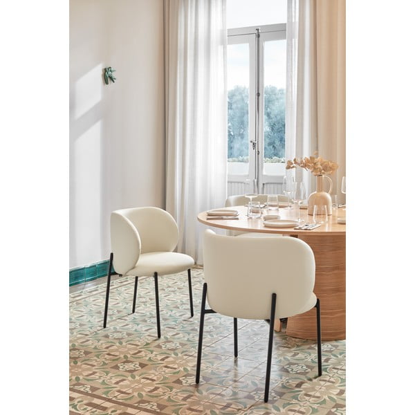 Set di sedie da pranzo bianca in imbottito 2 pz Mogi – Teulat-image-2