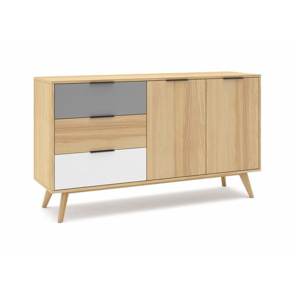 Cassettiera bassa in legno di pino in colore naturale 140x81 cm Elfa - Marckeric-image-2