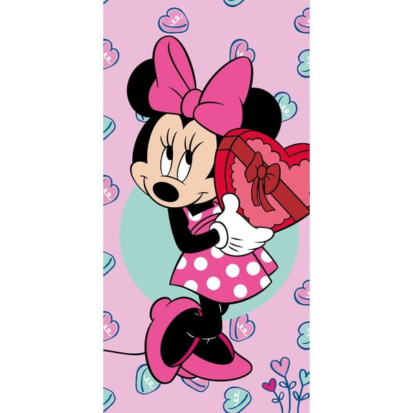 Asciugamano per bambini in spugna rosa 70x140 cm Minnie - Jerry Fabrics