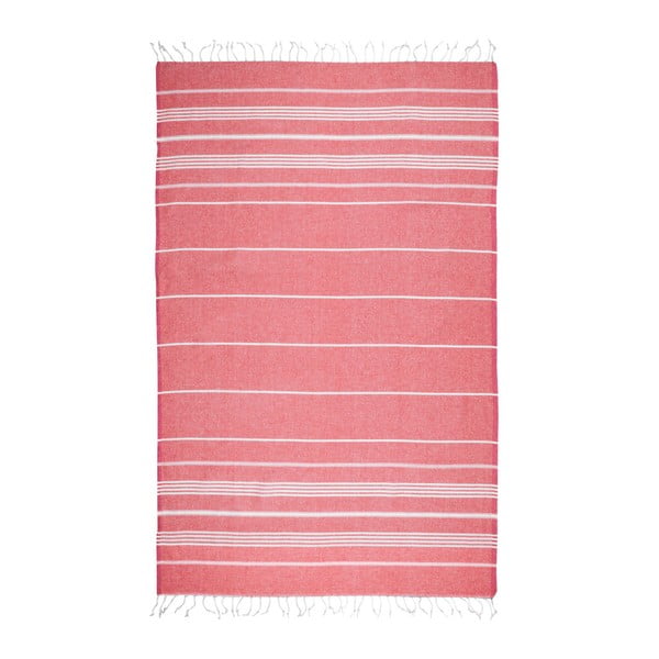 Asciugamano rosso in misto cotone Cotton Collection Classic Red, 100 x 180 cm - Kate Louise