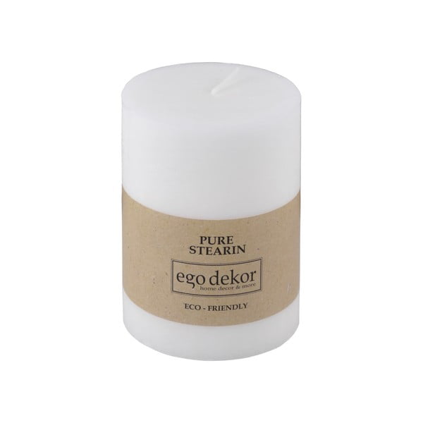 Candela bianca Friendly, durata di combustione 37 h Eco - Eco candles by Ego dekor