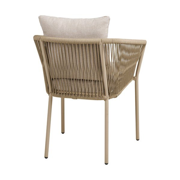 Sedia da esterno beige in metallo/in imbottito Salerno – House Nordic-image-4