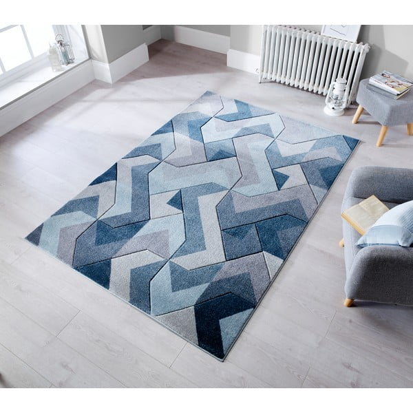 Tappeto blu/grigio 120x170 cm Aurora - Flair Rugs-image-1