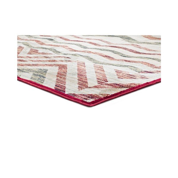 Tappeto in viscosa beige e vino Belga Zig Zag, 70 x 220 cm - Universal-image-1